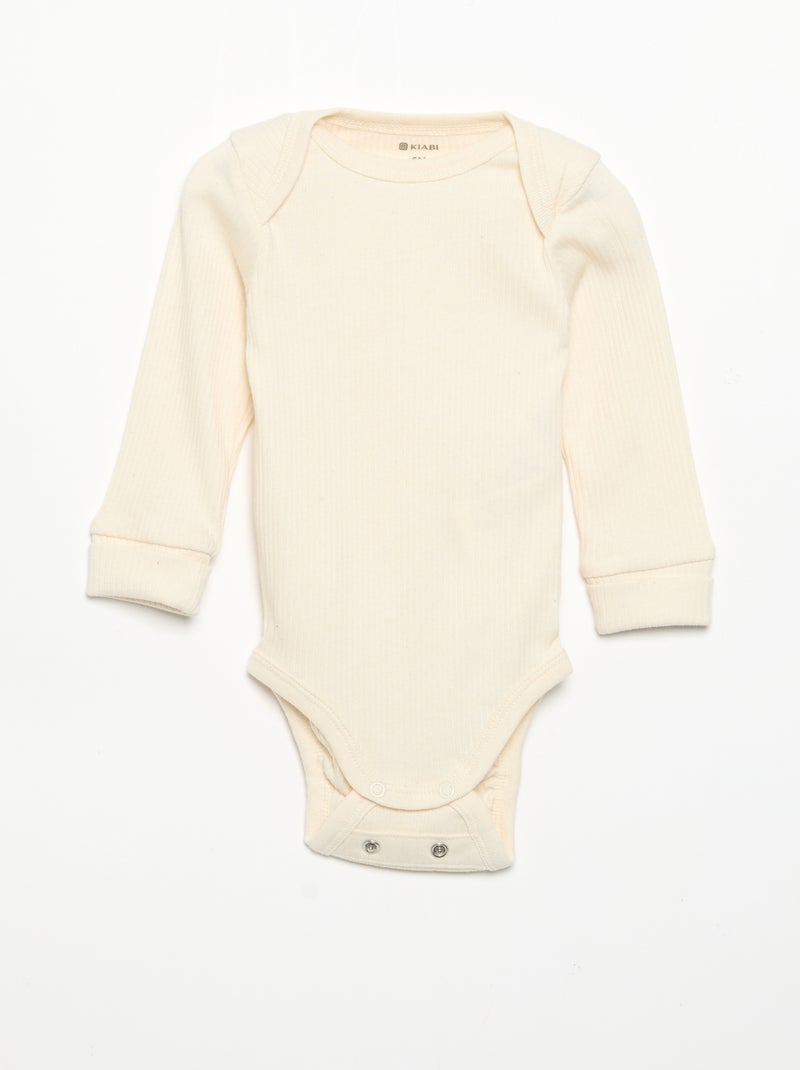Pack de 3 bodies evolutivos gola americana e mangas compridas Verde - Kiabi