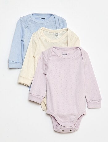 Pack de 3 bodies evolutivos gola americana e mangas compridas