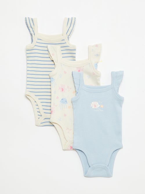 Pack de 3 bodies sem mangas - Kiabi