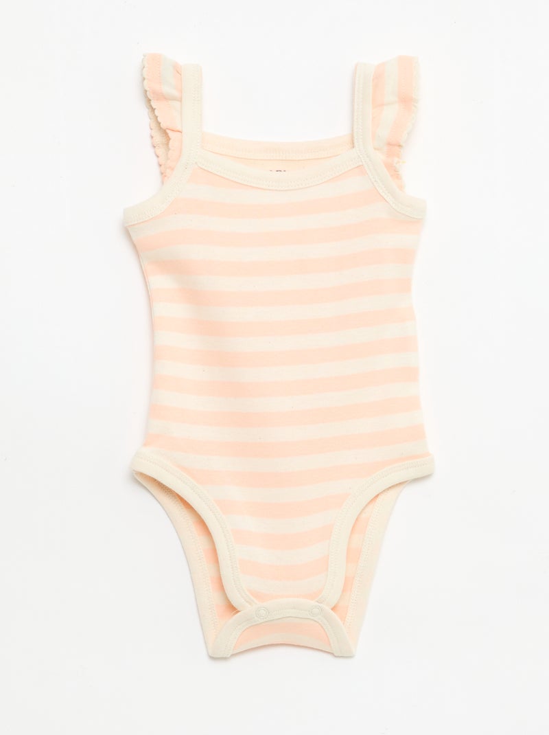 Pack de 3 bodies sem mangas Laranja - Kiabi