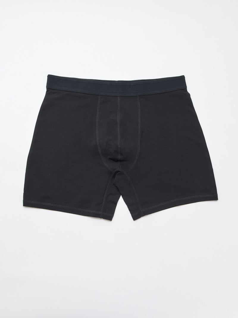 Pack de 3 boxers compridos stretch Preto - Kiabi