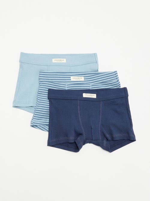 Pack de 3 boxers em malha canelada - Kiabi