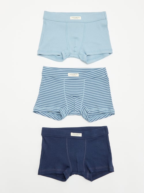 Pack de 3 boxers em malha canelada - Kiabi