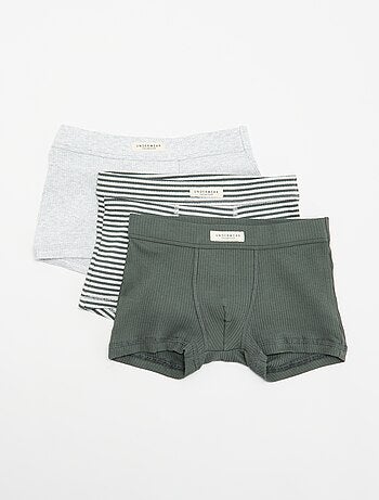 Pack de 3 boxers em malha canelada