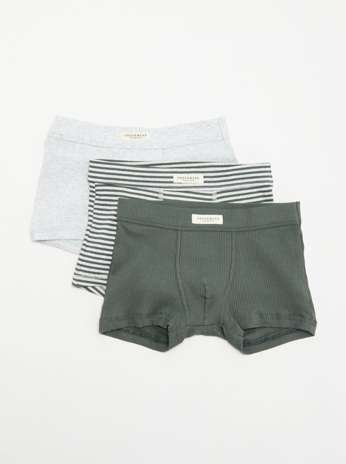 Pack de 3 boxers em malha canelada - Kiabi
