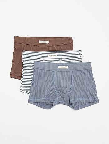 Pack de 3 boxers em malha canelada