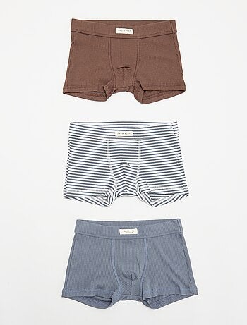Pack de 3 boxers em malha canelada