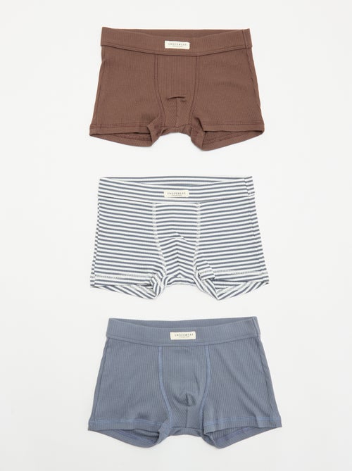 Pack de 3 boxers em malha canelada - Kiabi