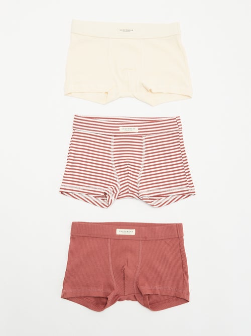 Pack de 3 boxers em malha canelada - Kiabi