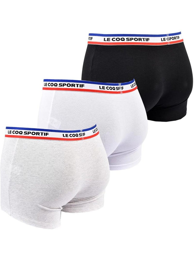 Pack de 3 Boxers Le Coq Sportif para Homem - Branco, Cinzento e Preto Preto Branco Cinza - Kiabi