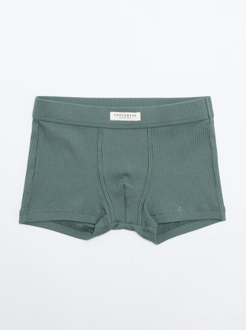 Pack de 3 boxers lisos Verde - Kiabi