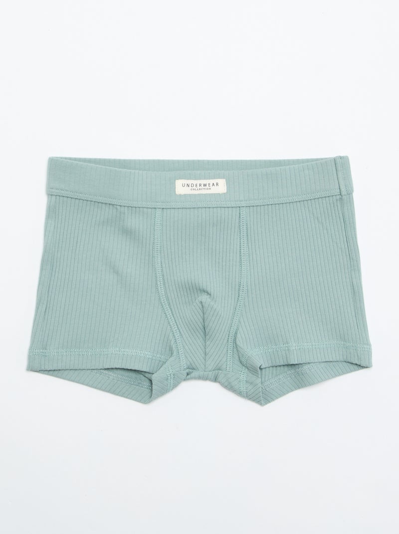 Pack de 3 boxers lisos Verde - Kiabi