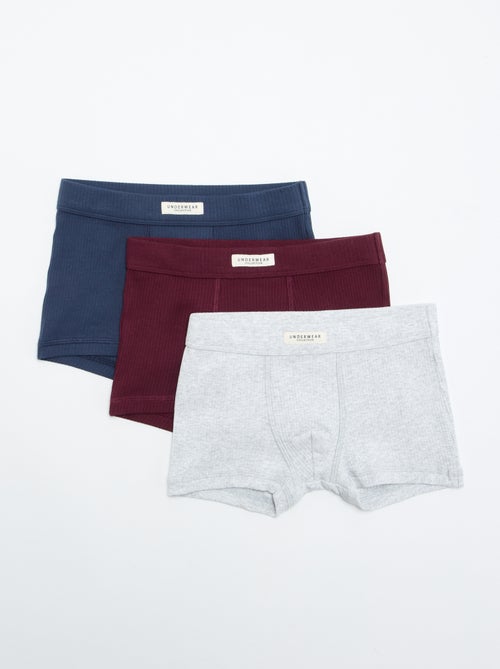 Pack de 3 boxers lisos - Kiabi