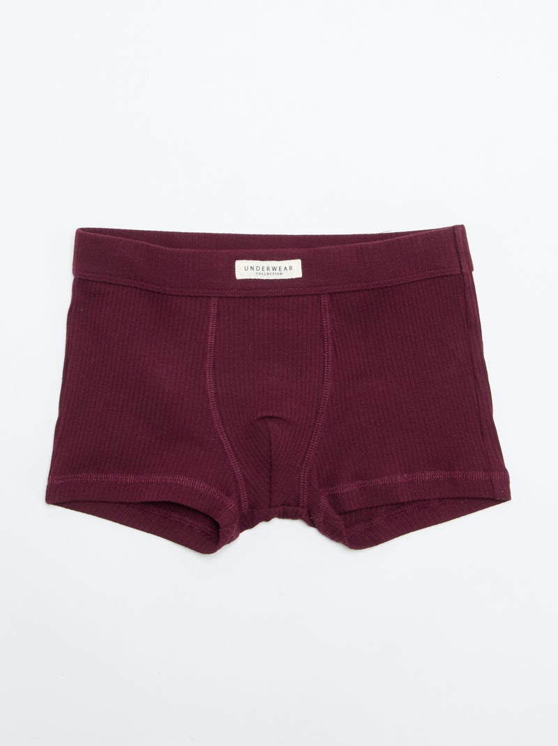 Pack de 3 boxers lisos Vermelho - Kiabi