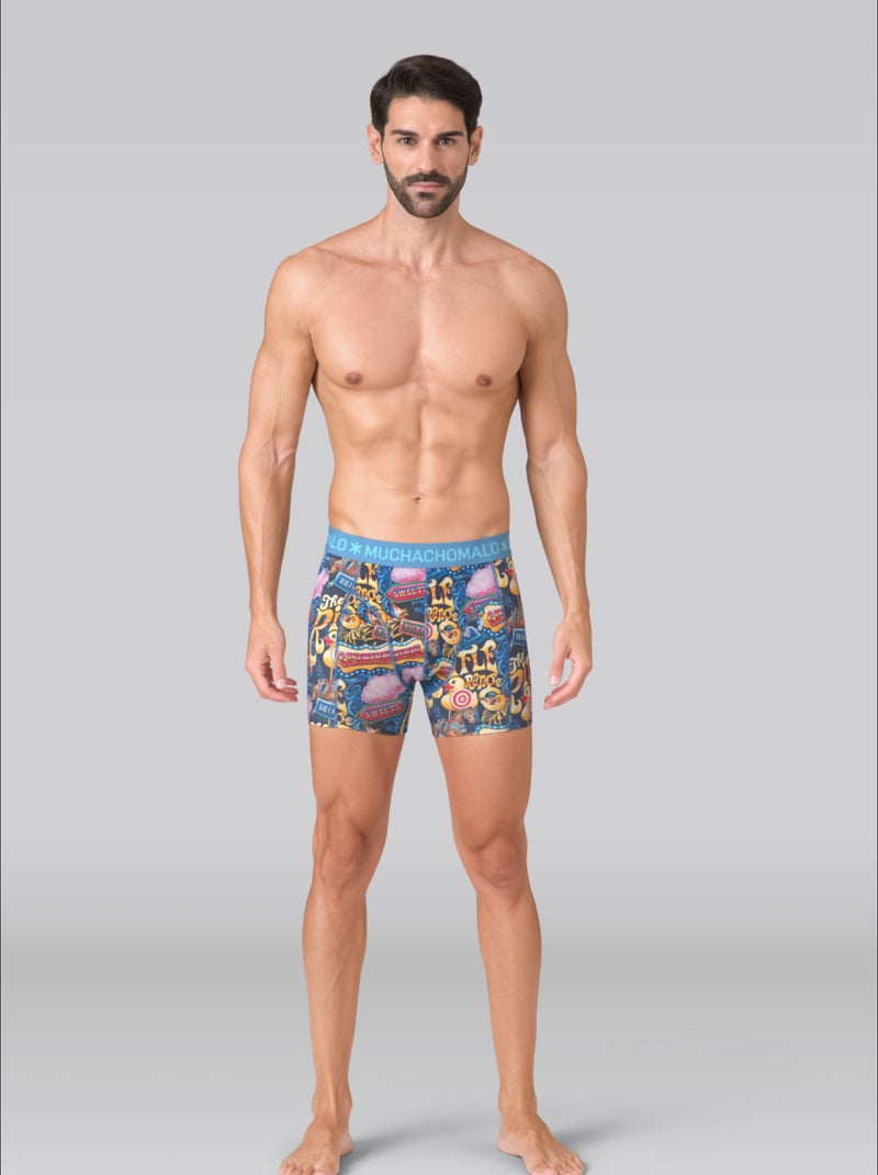 Pack de 3 boxers Muchachomalo Azul-Preto Azul - Kiabi