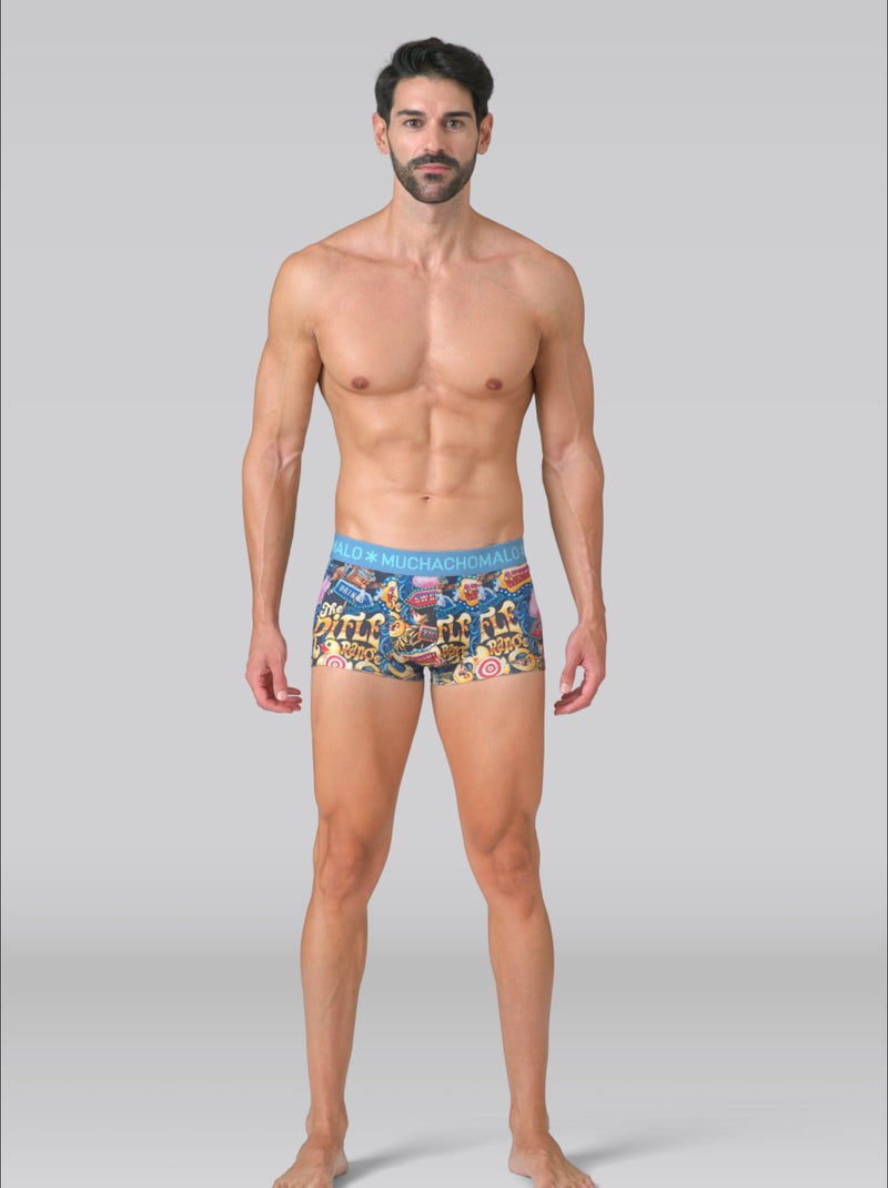 Pack de 3 boxers Muchachomalo Azul-Preto Azul - Kiabi
