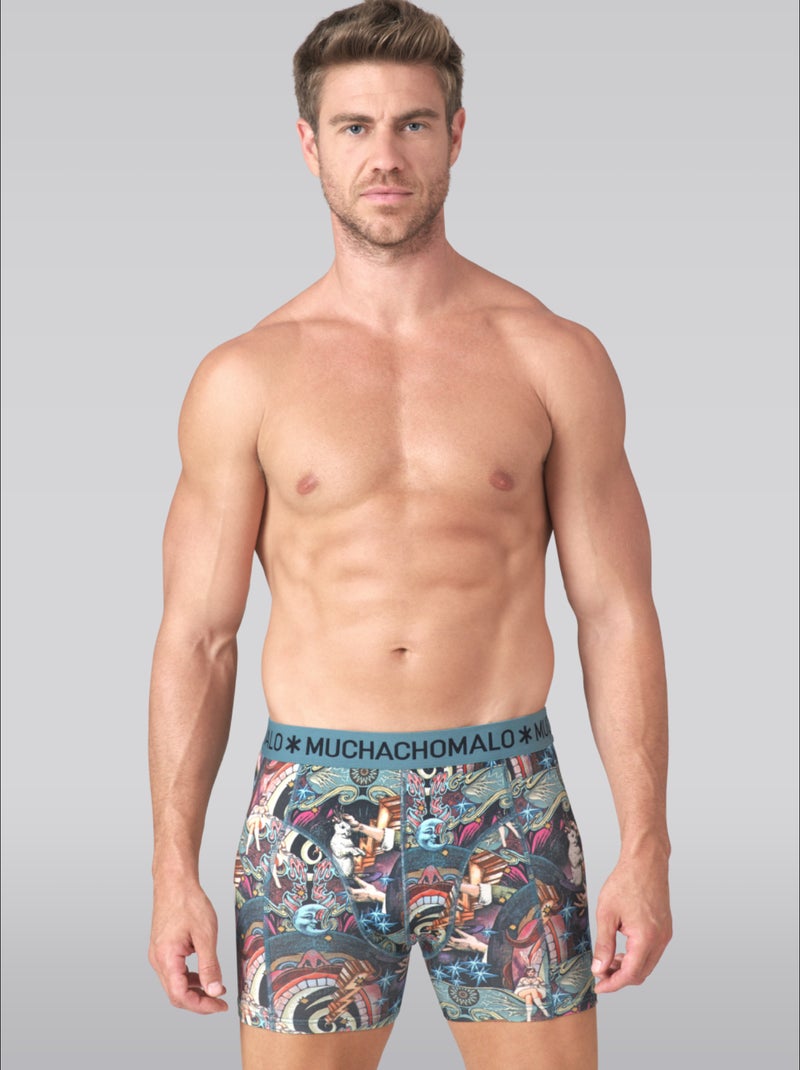 Pack de 3 boxers Muchachomalo Azul-Preto Azul - Kiabi
