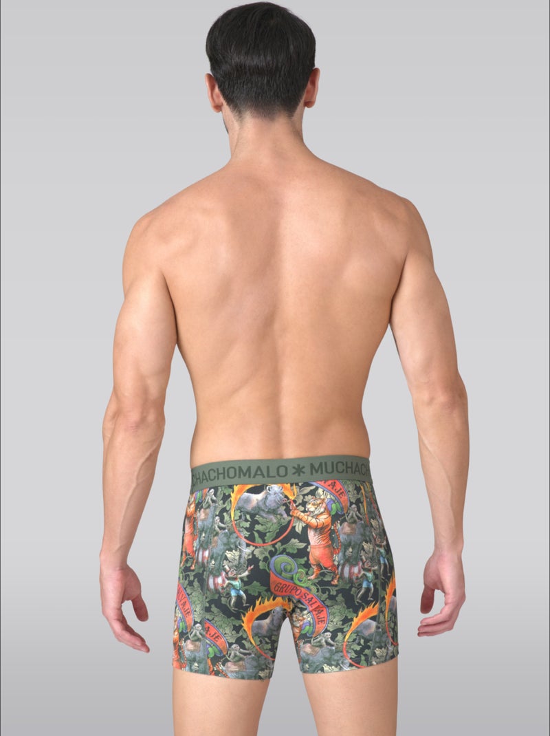 Pack de 3 boxers Muchachomalo Preto Verde Preto - Kiabi