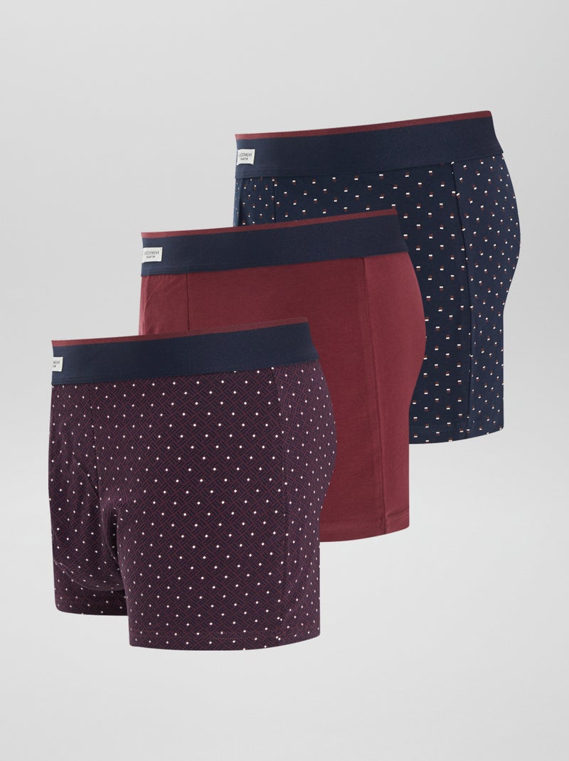 Pack de 3 boxers VERMELHO - Kiabi