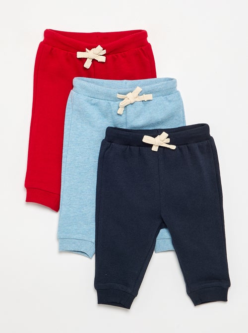 Pack de 3 calças de jogging em French Terry - Kiabi Pack de 3 calças de jogging em French Terry - Kiabi