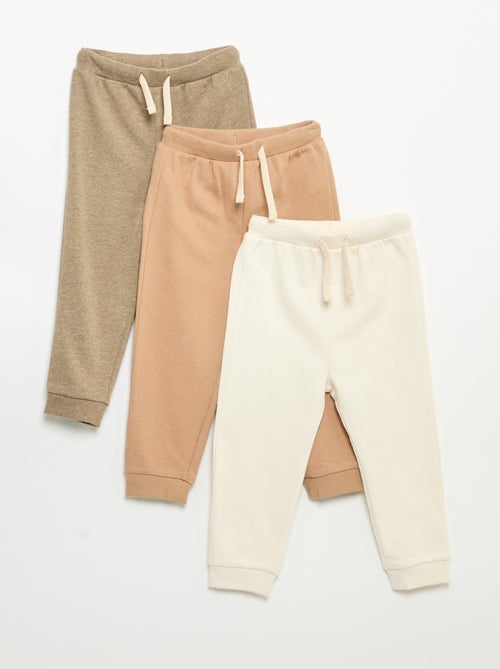 Pack de 3 calças de jogging em French Terry - Kiabi Pack de 3 calças de jogging em French Terry - Kiabi