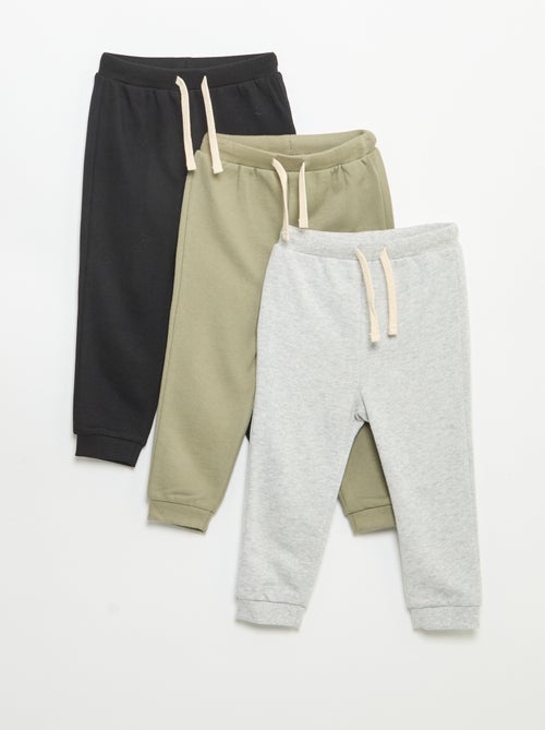 Pack de 3 calças de jogging em French Terry - Kiabi Pack de 3 calças de jogging em French Terry - Kiabi
