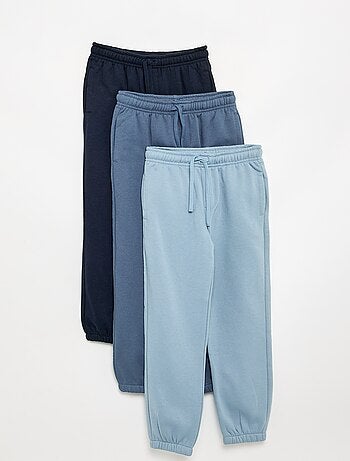 Pack de 3 Calças de jogging lisas