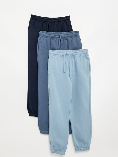 Pack de 3 Calças de jogging lisas - Kiabi