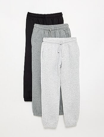 Pack de 3 Calças de jogging lisas