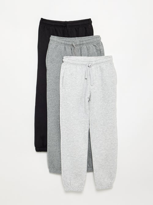 Pack de 3 Calças de jogging lisas - Kiabi