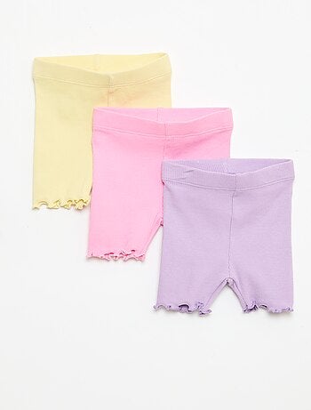 Pack de 3 calções de ciclista canelados