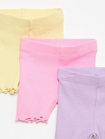 Pack de 3 calções de ciclista canelados