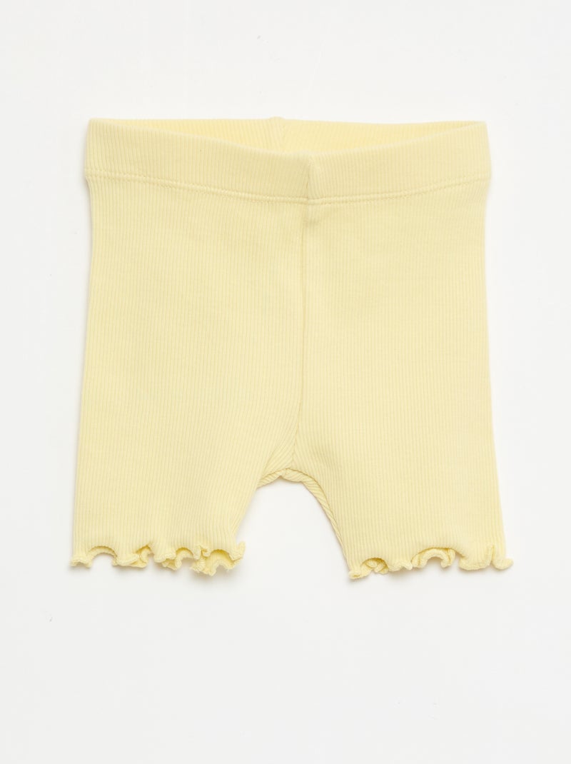Pack de 3 calções de ciclista canelados Amarelo - Kiabi