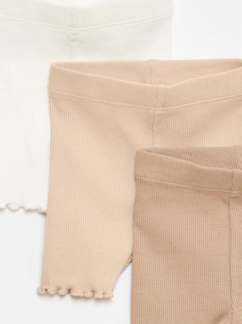 Pack de 3 calções de ciclista canelados - Kiabi