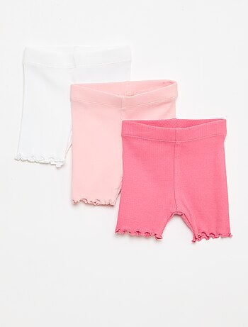 Pack de 3 calções de ciclista canelados