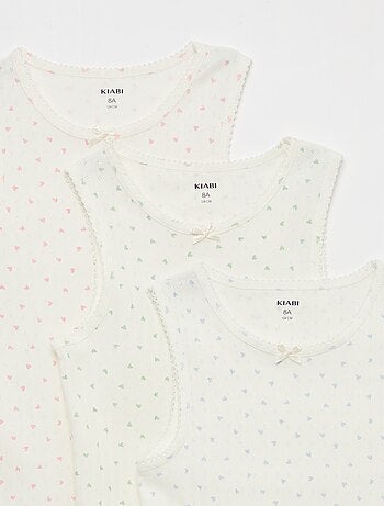 Pack de 3 camisolas de alças em malha piqué