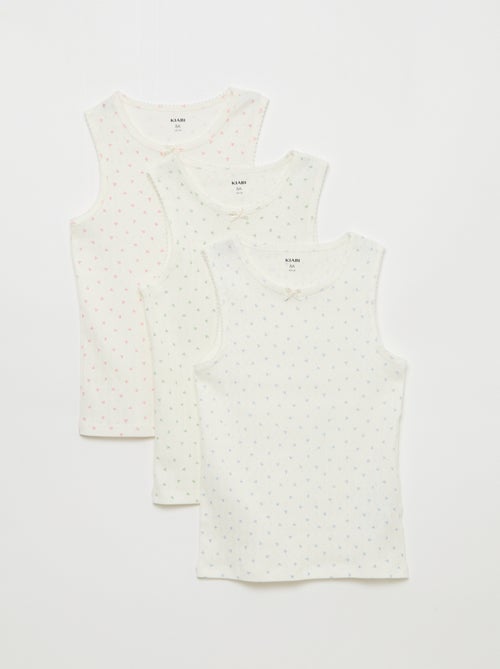 Pack de 3 camisolas de alças em malha piqué - Kiabi