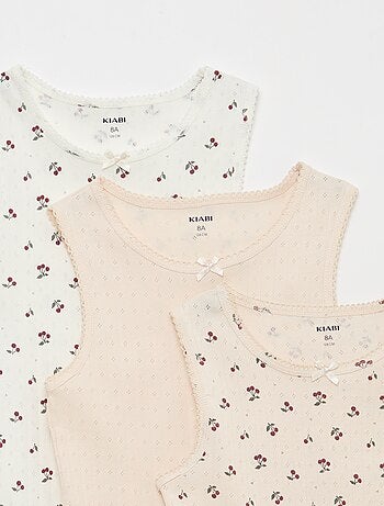 Pack de 3 camisolas de alças em malha piqué