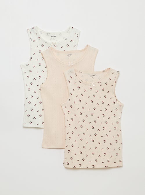 Pack de 3 camisolas de alças em malha piqué - Kiabi