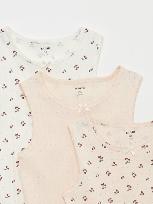 Pack de 3 camisolas de alças em malha piqué - Kiabi