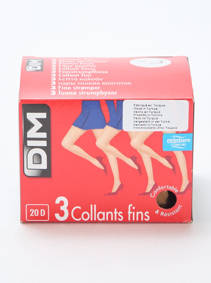 Pack de 3 collants finos 'DIM' 20D Bege - Kiabi