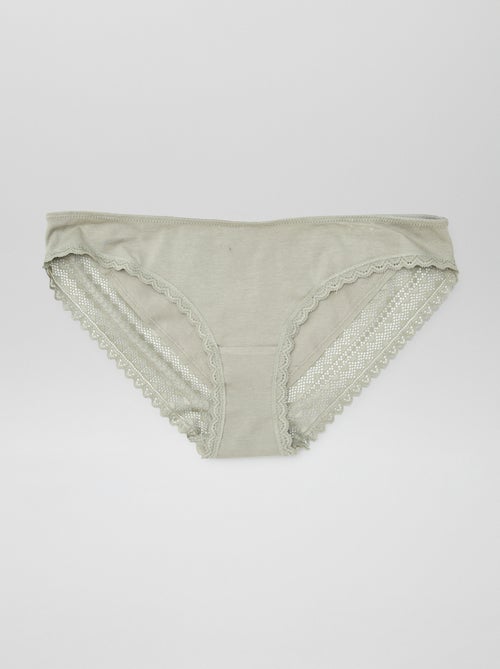 Pack de 3 cuecas algodão e renda - Kiabi