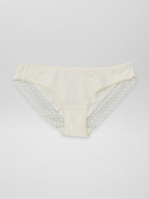 Pack de 3 cuecas algodão e renda - Kiabi