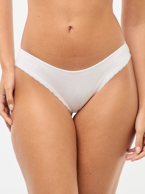 Pack de 3 cuecas algodão renda - Kiabi