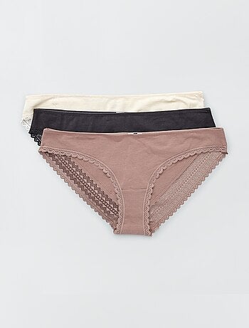 Pack de 3 cuecas algodão renda