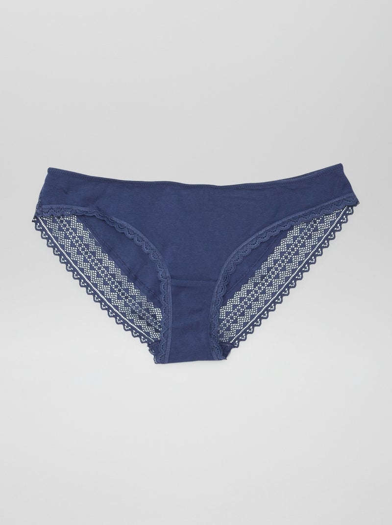 Pack de 3 cuecas algodão renda VIOLETA - Kiabi