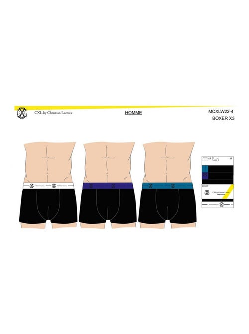 Pack de 3 Cuecas Boxer CXL by LACROIX - Kiabi Pack de 3 Cuecas Boxer CXL by LACROIX - Kiabi