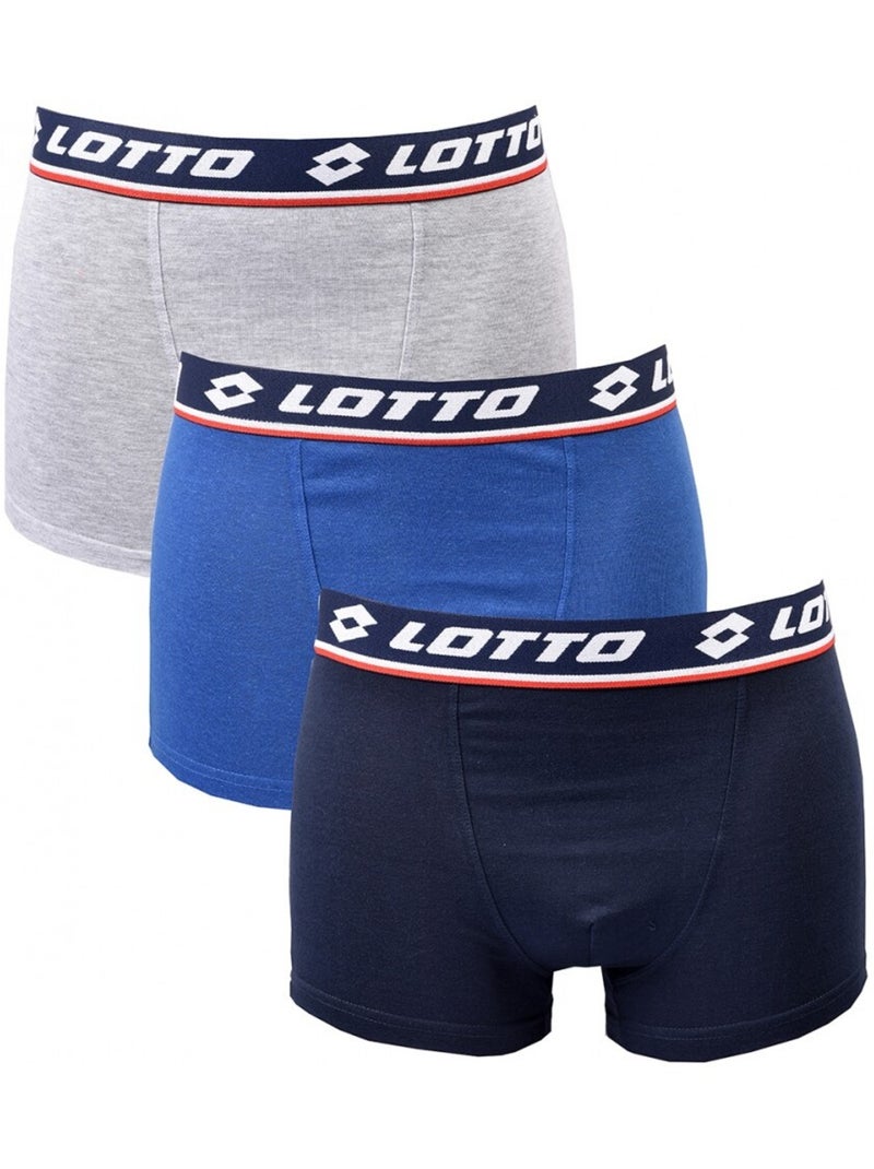 Pack de 3 cuecas boxer homem LOTTO Azul Multicolor - Kiabi