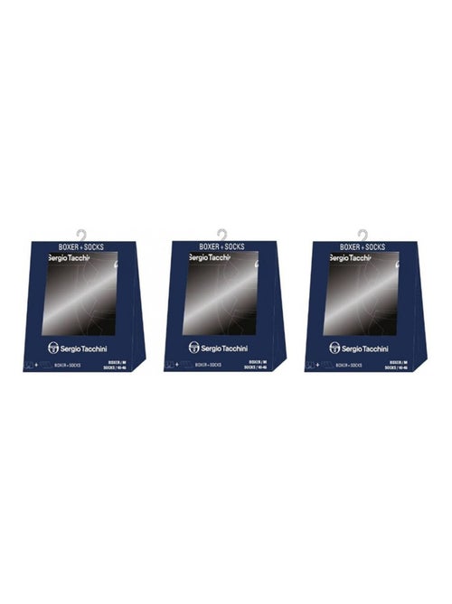 Pack de 3 cuecas boxer homem sergio tacchini - Kiabi Pack de 3 cuecas boxer homem sergio tacchini - Kiabi