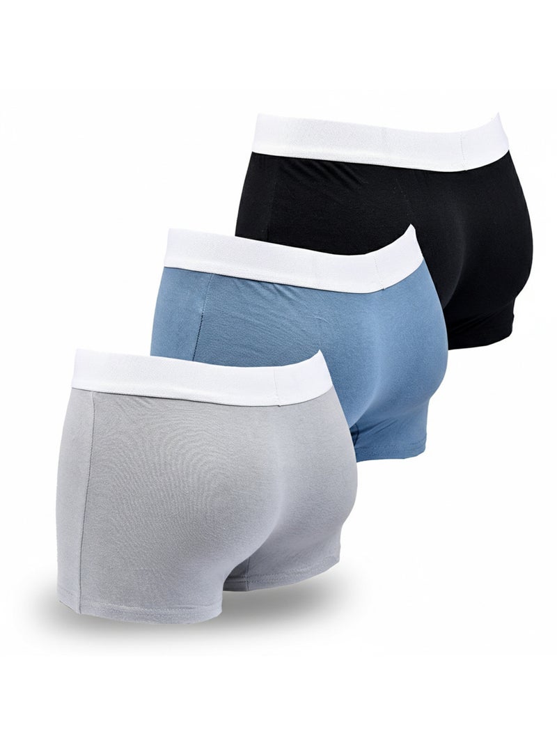 Pack de 3 Cuecas Boxer Homem SERGIO TACCHINI Preto Azul - Kiabi